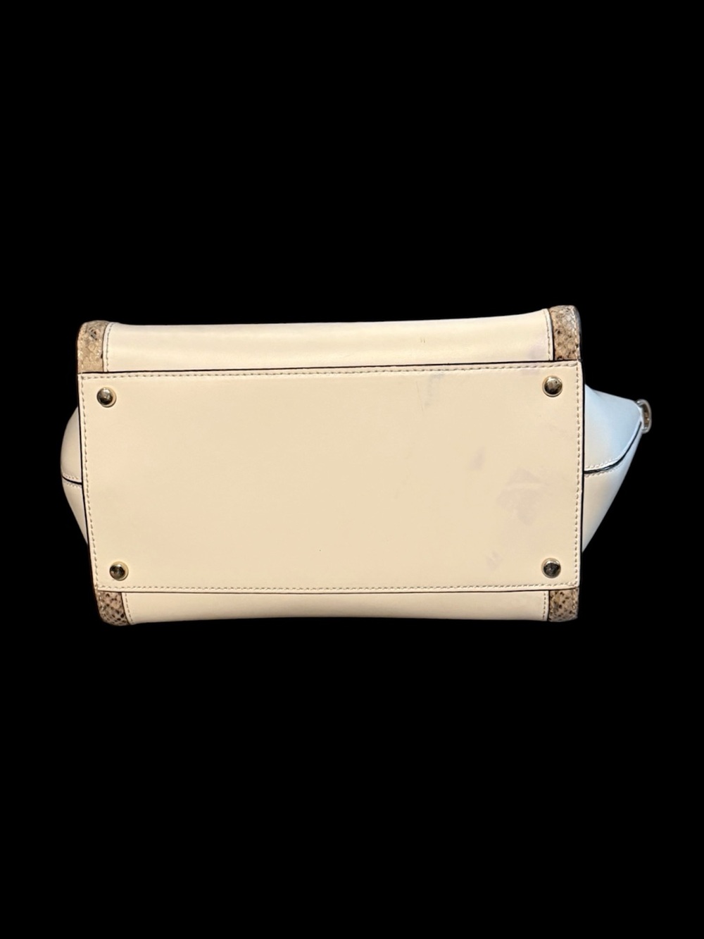 Kate Spade Cream Satchel with Snake-Print Trim and Gold Hardware - Picture 8 of 11